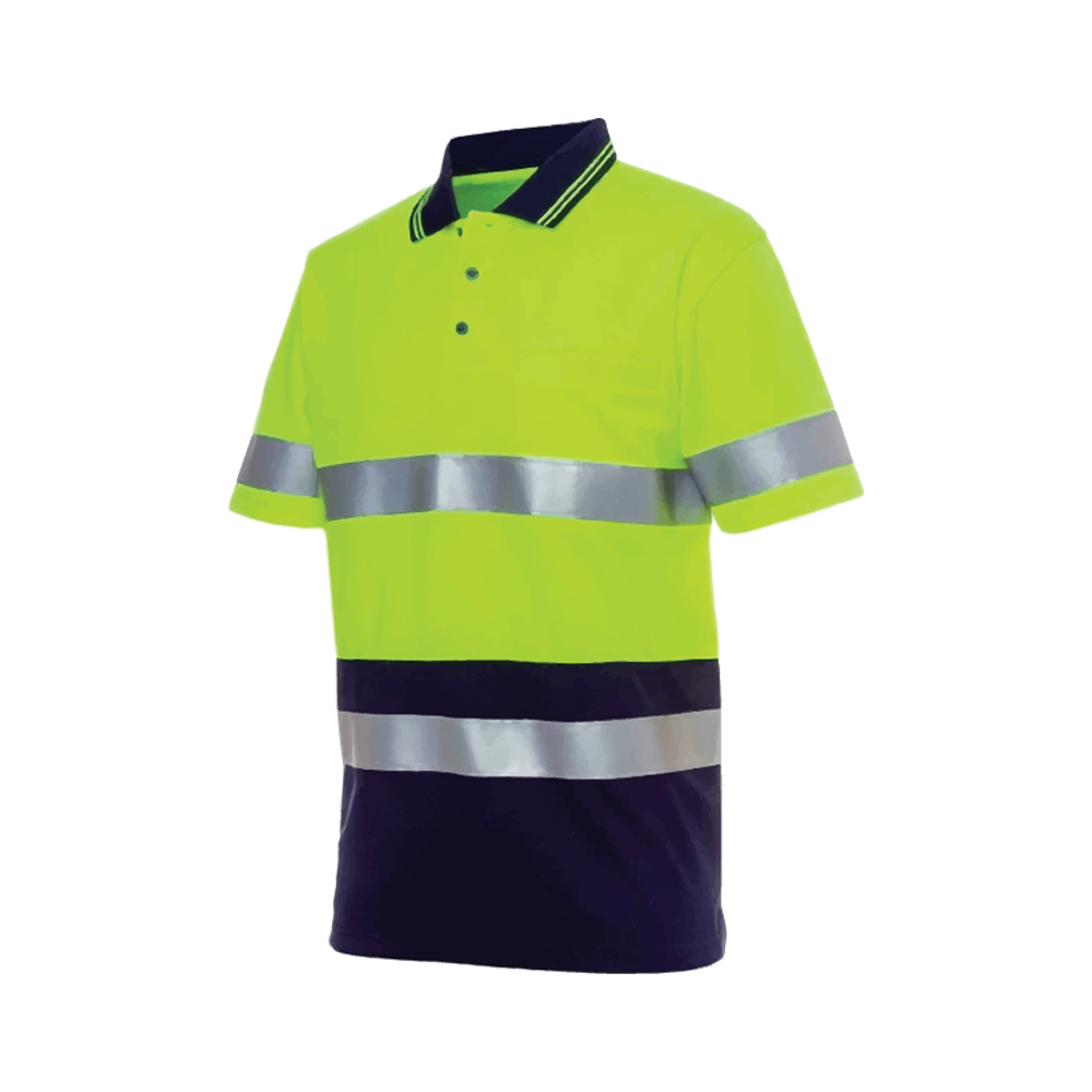 Polo Shirt Short Sleeve Hi Vis Reflective Tape - Yellow