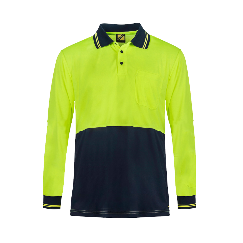 Polo Shirt Long Sleeve Hi Vis No Tape - Yellow