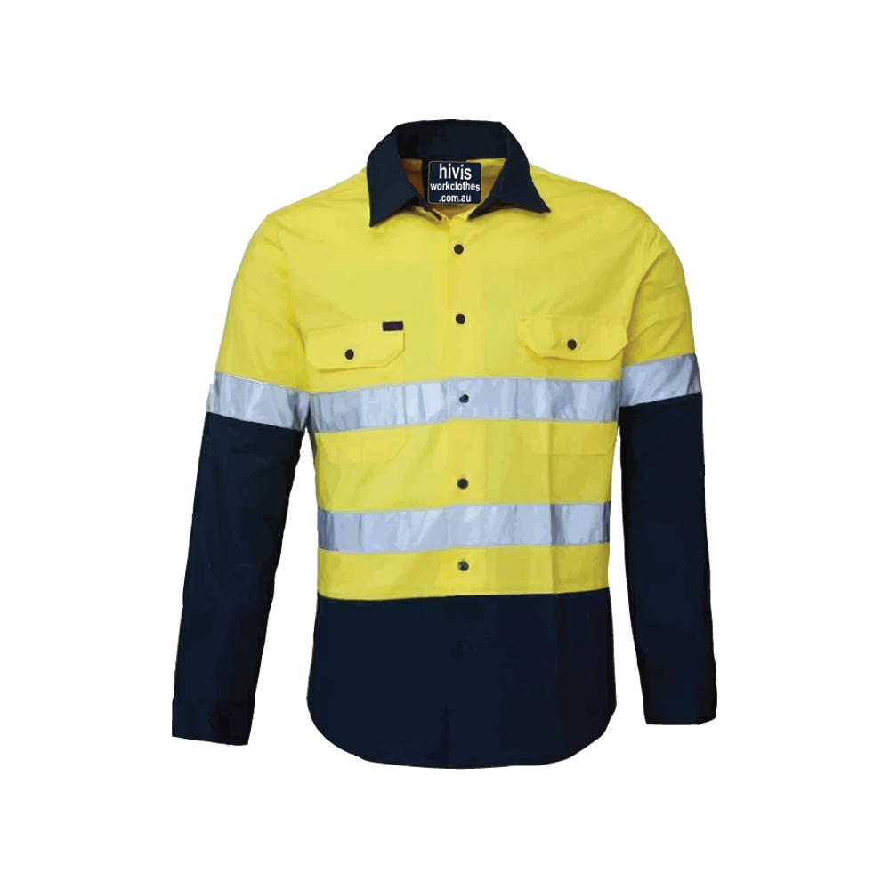 Combo Men's Work Pants & Shirt Reflective Tape - Yellow